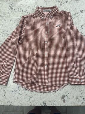 Fieldstone Boys' Rust Gingham Button-Down Shirt